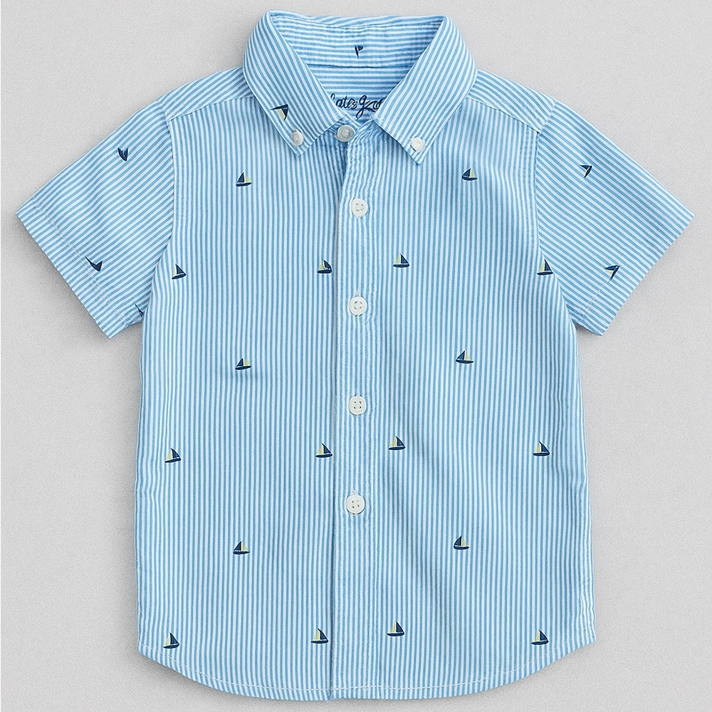 NWOT Carter's 18Month Light Blue and White Striped Baby Shirt